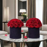 Vente en gros de fleurs éternelles luxueuses faites à la main, en forme de champignon, dans une boîte, 18 roses, pour la Saint-Valentin, la fête des mères, longue durée