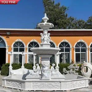 Outdoor Garden Stone Large White Marble Water Fountain