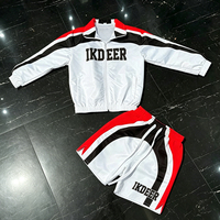 Ensemble coupe-vent homme en polyester-nylon, veste et short rétro color-block, streetwear, sportswear pour la gym, la course et les loisirs