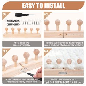 Wooden Knitting Board Frame Diy <b>Pine</b> Craft Kit For Home Decoration Handmade Tapestry Scarf Towel Making - Product Image 3