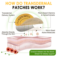 Acentiallabs 30 Patchs Transdermiques de Collagène Sans Parabène pour la Fermeté et l'Élasticité de la Peau, Patchs de Collagène pour Femmes