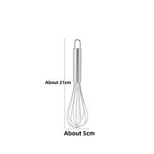 Batteur à œufs manuel en acier inoxydable, <span class=keywords><strong>fouet</strong></span> à crème portatif pour la pâtisserie avec poignée ronde, matériau métallique durable - Product Image 3