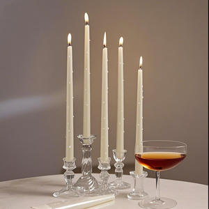 LANJO Bougies coniques élégantes en perles blanches, longues, non parfumées, faites à la main, pour Noël, mariages, centres de table et décoration intérieure - Product Image 3