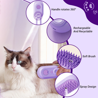 Brosse à vapeur rechargeable écologique 3 en 1 pour animaux de compagnie, nouveau style de nettoyage, chat torride pour salle de bain en ABS et plastique