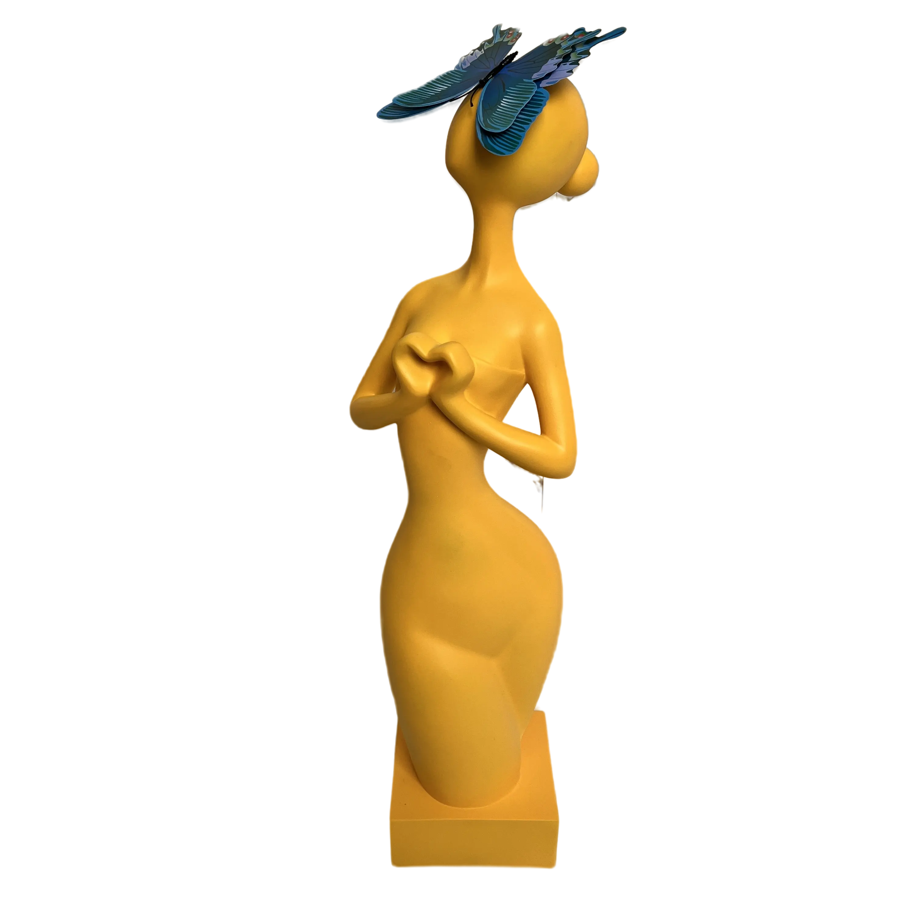 큰 엉덩이 소녀 입상 수지 공예 가정 장식을 위한 나비 자석 예술 여자 몸 동상