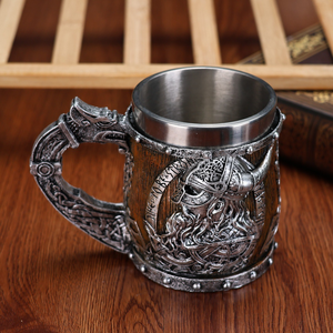 Chope à bière en acier inoxydable personnalisée, style rétro médiéval, dragon, diamant, vintage, pterosaure en relief, style américain, maintien au chaud pendant 6 heures - Product Image 5