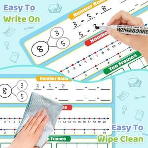 Tableau de 1 à 120, carte mémoire effaçable à sec, ligne de nombres, cadre à dix, matériel mathématique, petit tableau blanc pour les élèves, les enseignants, la <span class=keywords><strong>maternelle</strong></span> - Product Image 1