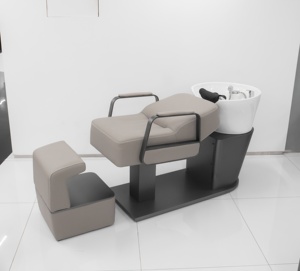 Usine professionnelle directement luxe moderne en acier inoxydable large poser shampooing chaise repose-pieds réglable éponge haute densité - Product Image 3