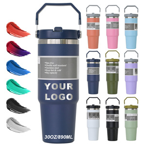Wholesale Custom 20oz 30oz Bpa-free Vacuum Outdoor Travel Mug Tumbler <b>Cups</b> 30 Oz Stainless Steel Flip <b>Straw</b> Tumbler - Product Image 1