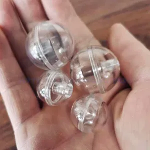 Bolas de plástico huecas abiertas con tornillo roscado transparente personalizado, Bola de plástico para moldeo por inyección