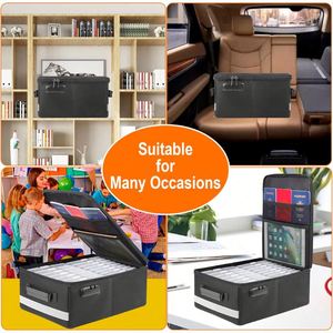 Caja Organizadora de Fotos Ignífuga con Cerradura y Asa, 16 Compartimentos Transparentes de 4x6 Pulgadas, Caja de Almacenamiento Ignífuga para Fotos - Product Image 5