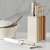 Couteaux de cuisine TOALLWIN, couteaux japonais en acier inoxydable, ensemble de couteaux de chef 3Cr13 avec bloc magnétique