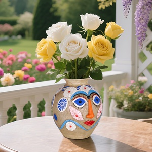 Vaso <span class=keywords><strong>in</strong></span> <span class=keywords><strong>Resina</strong></span> con Volto Astratto Colorato, Arte Creativa Moderna, Decorazione Semplice per la Casa, Stile Instagram, Vaso per Soggiorno - Product Image 2