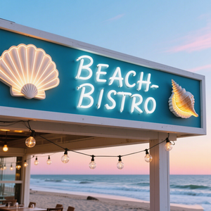 Lettres lumineuses urbaines minimalistes avec des compléments de croissance bleus Boutique pratique moderne 24 heures dans l'obscurité - Product Image 2