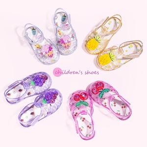 <b>Summer</b> New Children's Princess Mermaid Crystal Fruit Soft Sole Closure Roman <b>Sandals</b> 3-8 Year Olds Wholesale Shoes - Product Image 1