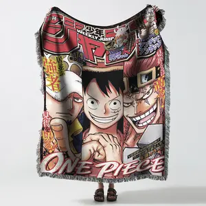 Custom Cotton Washing Anime Tapestry Woven Blanket