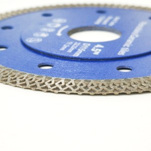 Lame de scie diamantée turbo 115 mm, pressée à chaud, revêtement Ti, 140 dents, soudée haute fréquence pour la découpe du granit, du marbre, de la porcelaine, bleue - Product Image 5