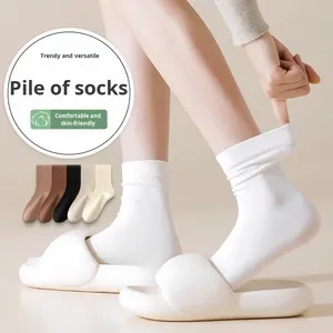 Calzini lunghi in cotone bianco <span class=keywords><strong>senza</strong></span> <span class=keywords><strong>cuciture</strong></span> premaman Anti-batterico Anti-odore traspirante per maternità da <span class=keywords><strong>donna</strong></span> - Product Image 1