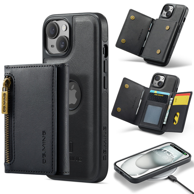 Luxury Wallet Detachable Magnetic Card Phone Case for Iphone 12 13 11 14 15 Pro Max Magnetic Flip Leather Cover for Iphone 16
