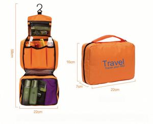 300D Sport Style Portable Toiletry Bag with Hook Zipper Closure Oxford Cosmetic Case for Girls Custom Logo Promotional Use - Product Image 2