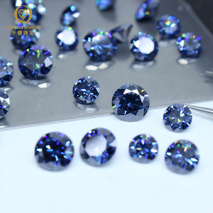 Super qualité fait à la main Moissanite lâche aigue-marine pierre synthétique ovale poire ronde pierre bleue belle fabrication Fine pierre bleue - Product Image 1