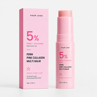 Stick multi-baume volumisant au collagène rose PDRN - Baume pour le visage et le corps |   Soin des rides sous les yeux, des rides du sourire et repulpage des lèvres pour le soin des rides K-Beauty
