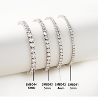 Bracelets en or jaune plaqué Starsgem prêts à être expédiés, 3 mm, 4 mm, 5 mm, 6 mm, bracelet tennis rond en argent avec moissanite