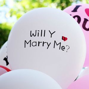 Corazón con estampado de helio/¿Te casarás conmigo/recién casado/Sr. Sra./Te amo globo de látex para decoración de bodas - Product Image 2