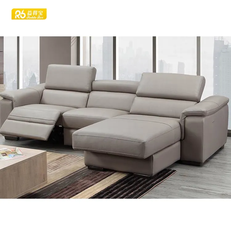 100 real lederen sofa, 1 2 3 comfortabele china meubels recliner