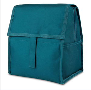 Sac à lunch isotherme noir avec fermeture éclair et poignée à boucle, doté de la technologie EcoFreeze, sac isotherme pliable pour les déjeuners - Product Image 1