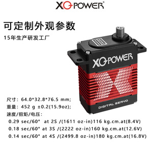 XQ-POWER เซอร์โวมอเตอร์ดิจิตอล แรงบิด 220 กก. ทนต่ออุณหภูมิสูง อะไหล่เครื่องจักรกลการเกษตร - Product Image 2