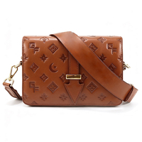 Damen Luxus Chevron Muster Umhängetasche Kleine quadratische Stil aus PU Leder beschichtete Leinwand Modische stilvolle Tasche