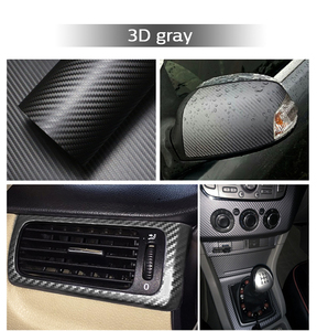 Film noir en fibre de carbone 3D en rouleaux PET/TPU, autocollants colorés pour carrosserie de voiture, vinyles de protection de voiture, film auto-cicatrisant - Product Image 3