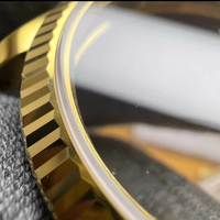 Montre mécanique de plongée étanche pour homme, personnalisée, de luxe, en or 18 carats, avec boîtier en forme de dent de chien