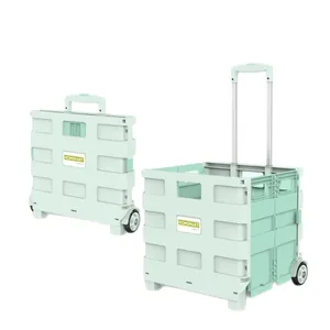 Chariot d'épicerie pliable portable de supermarché, chariot d'épicerie à 360 degrés, roue universelle, chariot en plastique, ensembles de bagages