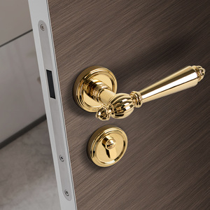 Nhà Máy Bán Buôn Vàng Sáng Kẽm Hợp Kim Cửa Khóa Châu Âu Câm Từ Cửa Đòn Bẩy Xử Lý Dễ Dàng Cài Đặt Căn Hộ - Product Image 2