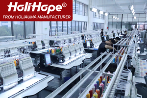 เครื่องปักผ้าฮอลิโอมา โฮลิโฮป รุ่น 4 หัว 15 สี สำหรับงานพาณิชย์  มอเตอร์เซอร์โวเต็มรูปแบบ  ระบบคอมพิวเตอร์  ใหม่  ความเร็ว 1200 จุดต่อนาที - Product Image 3