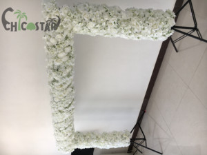 Panneau mural de fleurs roses artificielles Plantes artificielles Panneau mural de fleurs 3d Déco <span class=keywords><strong>murale</strong></span> de fleurs de mariage - Product Image 4