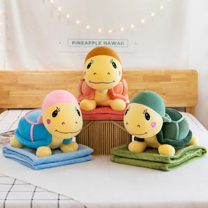 Nueva caricatura León tortuga felpa almohada edredón doble propósito aire acondicionado manta para cumpleaños eventos fabricante al por mayor - Product Image 3