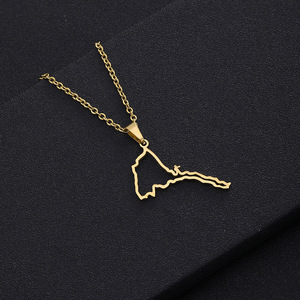 Collar étnico de acero inoxidable para hombres y mujeres letras geométricas de moda y cadenas lisas con <span class=keywords><strong>mapa</strong></span> de <span class=keywords><strong>Eritrea</strong></span> África - Product Image 6