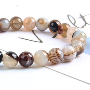 All'ingrosso della moda 8mm gemma rotonda <span class=keywords><strong>Botswana</strong></span> <span class=keywords><strong>Agate</strong></span> bracciale gioielli per le donne regalo - Product Image 4