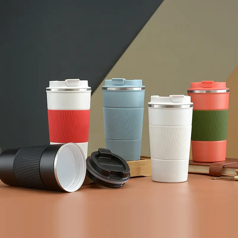 Wholesale Stainless Steel Thermal Mug Travel Coffee Tumbler Vacuum Insulated Coffee Cup with Ceramic Coating Inside