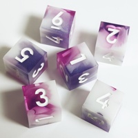 Dés D6 en résine colorée MINI PLANET, dés RPG faits à la main, 6 faces, avec des bords nets, accessoires de dés DND, jeu de société