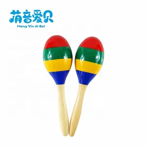 2020ใหม่ไม้เครื่องดนตรีของเล่นมือปั่น Custom Maracas