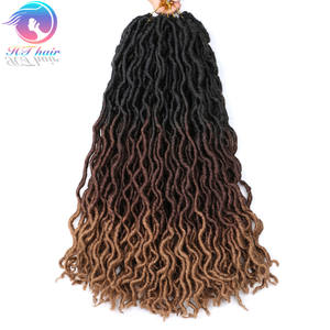 HTHAIR-extensiones de cabello postizo rizado Afro, pelo de ganchillo, pelo sintético a granel de 18 pulgadas, 3 tonos, degradado, gitano - Product Image 2