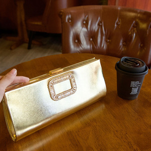 Pochette <span class=keywords><strong>de</strong></span> soirée pour femme en cuir velours, design carré avec cristaux, sac à main <span class=keywords><strong>de</strong></span> luxe pour dîner, sac à main à cadre, long portefeuille, poche pour té<span class=keywords><strong>l</strong></span>éphone - Product Image 1