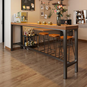 Balcón, bar pequeño informal contra la pared, <span class=keywords><strong>mesa</strong></span> larga y <span class=keywords><strong>estrecha</strong></span>, <span class=keywords><strong>mesa</strong></span> de tienda de té de la leche y combinación de Silla, <span class=keywords><strong>mesa</strong></span> alta - Product Image 2