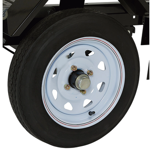 Remolque Utilitario Negro Reforzado con Capacidad de 1500 lb, <span class=keywords><strong>Rueda</strong></span> de Apoyo, Acoplador, para Carga Personalizada, Camping, ATV, Carretilla de Descarga, Remolque Agrícola - Product Image 6