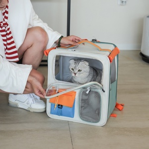 <span class=keywords><strong>Mochila</strong></span> transportadora para mascotas <span class=keywords><strong>con</strong></span> cierre de cremallera, gran capacidad, portátil, para perros y gatos, diseño moderno - Product Image 3
