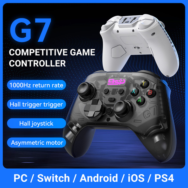 G7 Competitive Game Controller Hall Joystick Trigger 1000Hz for PC Switch PS4 IOS Android